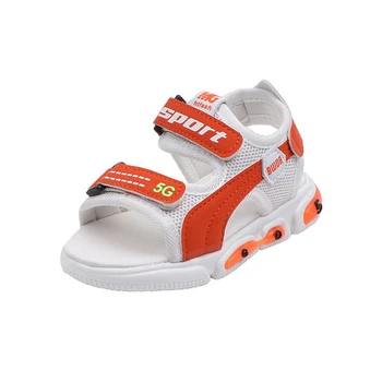 2020 metų vasaros baby LED sandalai mergaitėms berniukai minkšto dugno pu vaikų batų mados maži vaikai paplūdimio sandalai vaikiška avalynė