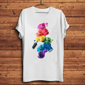 2020 Nagų lako T-Shirt 3C nagu Dažų GraphicTee Mielas Meno Marškinėliai moterims Nagų Technikas Dovana