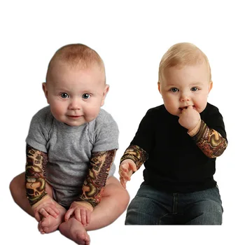 2020 Nauja Tatuiruotė Rankovėmis Naujagimiui Kūdikių Romper Bamblys Kūdikių berniukų jumpsuit Alpinizmas Baby Berniukas ir Mergaitė Drabužių Komplektus
