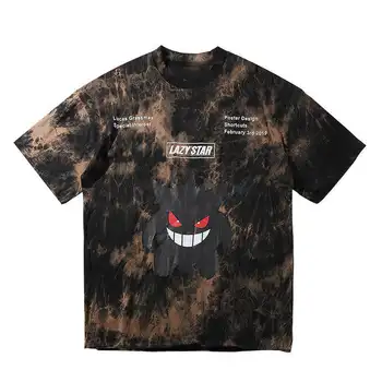 2020 naujas vasaros nacionalinės banga hip-hop trumparankoviai marškinėliai vyrų banga prekės tendencija prarasti pora suknelė high street T-shirt