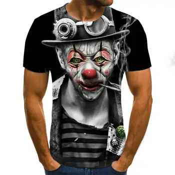 2020 Naujas Vyrų Moterų Marškinėliai Klounas 3D Atspausdintas T-shirt Joker Atsitiktinis Marškinėlius Trumpas Rankovėmis pokštas Berniukas Mergaitė Vaikai Viršūnes Kietas Tees