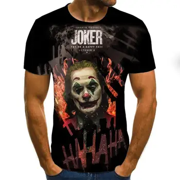 2020 Naujas Vyrų Moterų Marškinėliai Klounas 3D Atspausdintas T-shirt Joker Atsitiktinis Marškinėlius Trumpas Rankovėmis pokštas Berniukas Mergaitė Vaikai Viršūnes Kietas Tees