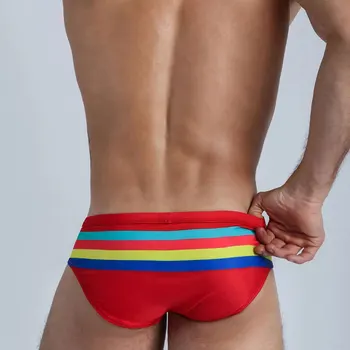 2020 Naujas Vyrų Plaukimo Glaudės Vasaros Spalvų Dryžuotas Maudymosi Kostiumėlį, Europos Ir Amerikos Mados Push Mygtukai Paplūdimio Sporto Bikini