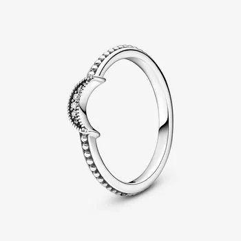 2020 Naujas Žiemos 925 Sterlingas Sidabro Žiedas Pusmėnulio Zawalcowany Žiedas Moterų Dalyvavimas Jubiliejų Papuošalai