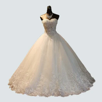 2020 Naują Atvykimo Engerla WhiteLuxury Puošnios Gėlės Ilgai Traukinio Vestuvių Suknelė Vestuvių V-Kaklo Teismas Traukinio Princesė Vestuvių Suknelės