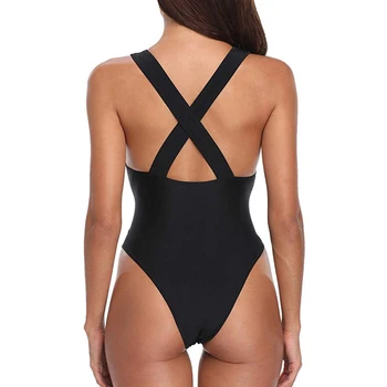 2020 Seksualus Tuščiaviduriai Iš Vienos dalies maudymosi kostiumėlį Moterų Plius Dydis maudymosi Kostiumėliai, Push Up Monokini Kryžiaus Maudymosi Kostiumas, Paplūdimio Plaukimo Kostiumas XXL