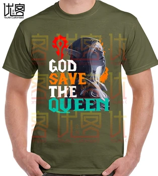 2020 viršų dizaineris marškinėliai black prekės marškinėlius World Of Warcraft God Save The Queen Sylvanas Windrunner Marškinėliai