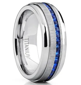 2021 naujas prabangus mėlyna, sidabro spalvos, apvalus mens žiedas vyrams, jubiliejaus dovana, juvelyriniai dirbiniai didmeninė moonso R5529