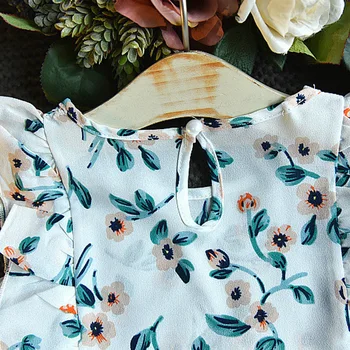 2021 Naujas Vasaros Mergaičių Drabužių Nustatyti Mielas Gėlių Plaukioja Rankovėmis marškinėliai+ Šortai Vaikams Tiktų Bamblys Kūdikių Drabužiai Mergaitėms