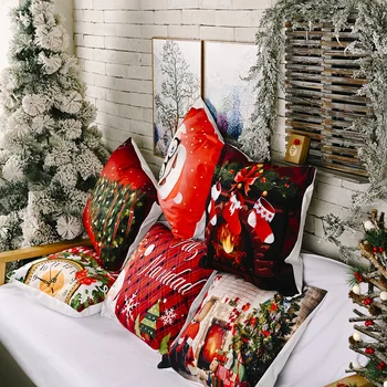 2021 Naują Kalėdų pagalvėlė padengti 45*45 Santa Claus Užvalkalas sofos pagalvėlių Pagalvių užvalkalai Medvilniniai Skalbiniai pagalvių užvalkalus Namų Dekoro