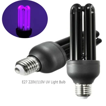 220V E27 40W UV Lempa, UV Ultravioletiniai Fluorescencinės (CFL Lemputės Spiralė Violetinė Lempos Apšvietimo Enegy Taupymo Juodos Šviesos