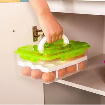 24 Tinklų Patogu Kiaušinių Maisto Produktų Laikymo Dėžutė Virtuvės Šaldytuvas Anti-Susidūrimo Dėklas Konteinerių Reikmenys, Reikmenys Atvejais Didina