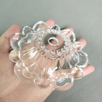 2vnt/daug liustra kristalų lempos, skaidraus stiklo dubenėlį E14 lampholder gėlių lovelių liustra dekoratyvinės plokštelės apšvietimas priedai