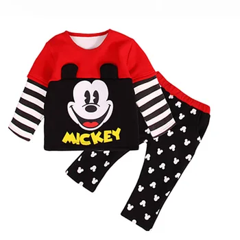2vnt Disney Baby Boy Drabužių Mickey Vaikams Drabužių Mergaičių Patenka Komplektus Boutique Naujas Mados Bamblys Žiemos Drabužių Animacinių filmų Kūdikio