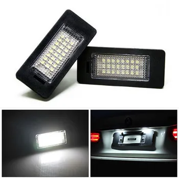 2vnt/Komplektas Automobilio LED Skaičius Licencijos numerio apšvietimo Lemputės Lempos Lemputė E39 E60 E82 E70 