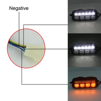 2vnt LED Žibintai, Dieniniai Žibintai su gintaro posūkio signalo lemputė Lada Niva 4X4, 1995, automobilių Reikmenys, lengvųjų