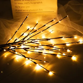 2vnt Modeliavimas LED Medžio Šaką Lempos Kambarys Miegamasis Kūrybos Naktį Šviesos Vaza Užpildas Filialas Šviesos Kalėdinė Dekoracija Namuose