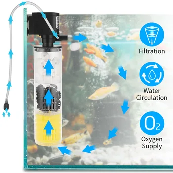 3 1. Akvariumas Daugiafunkcį Filtro Siurblys Deguonies Žuvų Bakas 4 Sluoksnių Filtras Akvariumo Vidaus, Filtro Medžiaga, Oro Siurblys