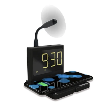 3 1. Skaitmeninis LED Elektros Laikrodis-Žadintuvas Su Telefono Belaidžio Kroviklio Greito Įkrovimo darbastalis 