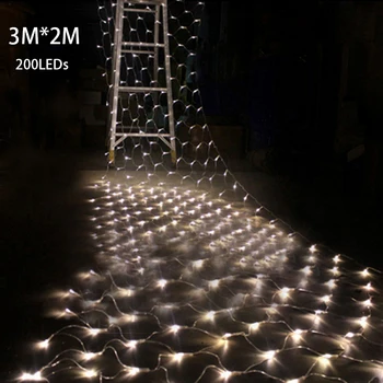 3*2M LED Styginių Šviesos Net Kalėdų Žiburiai, Lauko Led Žibintai, Dekoravimas Ant Sienų, Pasakų Žibintai Šalis Vestuvių Pakabukas