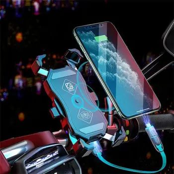 3.5-6.5 colio Telefono Turėtojas Motociklo QC3.0 Belaidis Kroviklis Rankenos Dviračių Laikiklis Greitai Įkrauti USB Įkroviklį, GPS Laikiklis