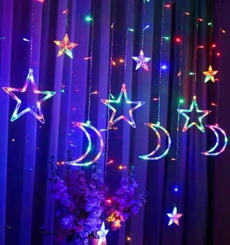 3.5 M, Žvaigždė, Mėnulis Užuolaidų Šviesos Ravėjimas Dekoro Vestuvėms Kalėdų Šalis Dekoro Girliandą Eid Mubarakas Ramadanas Dekoro Šalies Prekių