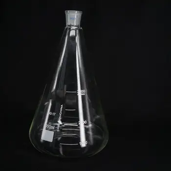 3000ml Quickfit 24/29 Stiklo Erlenmejerio Kolba, Kūgio formos Butelis Laboratoriją Chemijos stikliniai Indai, Reikmenys