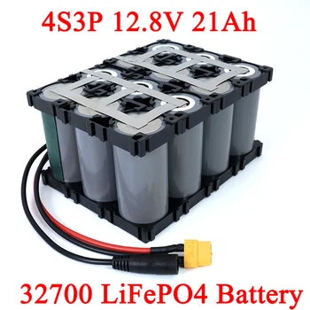 32700 Lifepo4 Baterija 4S3P 12.8 V 21Ah su 4S 20A Didžiausias 60A Subalansuotas BMS Elektros Valtis Nepertraukiamo Maitinimo šaltinis 12V