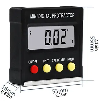 360 Laipsnių Mini Skaitmeninis Matlankis Inclinometer Elektroninių Lygio Langelis Magnetinio Pagrindo Matavimo Įrankiai