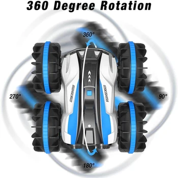 360 Pasukti Rc Automobiliai, Nuotolinio Valdymo Stunt Car 2 Pusių, Atsparus Vandeniui Vairuotojo Ant Vandens, Ir Sausumos Ir Jūrų Desanto Elektriniai Žaislai Vaikams
