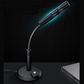 360° Reguliuojamas USB Desktop Microphone 3.5 mm Plug Žaisti Įvairiakryptė Nešiojamas Kompiuteris Mic už Balso Įrašymas