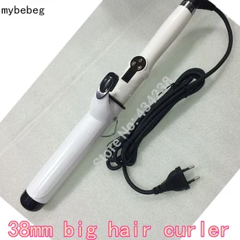 38mm LCD Aukštos kokybės professional hair curler balta Spalva Plaukų, didelių apimčių 6 dydis Garbanoti geležies 110v-240v 160W