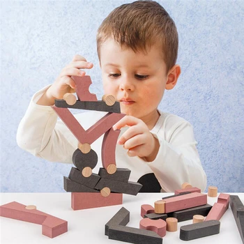 38PCS/Set Dropshipping Vaikų Montessori Mediniai Balansas Statybos Blokus 