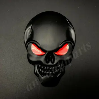 3D Big Black Metalo Kaukolės Skeletas Blogio Kaulų Automobilio Logotipas Ženklelis, lipdukas, Decal