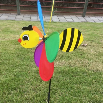3D Didelis Bičių vėjo malūnas Vėjo Suktuko Whirligig Kieme Sodo Dekoro Pavasarį Vaikų Žaislas