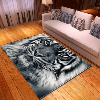 3D Gyvūnų Tigras Stačiakampis, kiliminė danga, neslidžios Plotas Kilimas Didelės Minkštos Grindų Kilimėlis DoorMats Juodas Kilimas Kambarį Vaikams TeenBedroom Dekoras