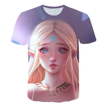3D marškinėliai Berniukui, Mergina Legendos Žaidimas Marškinėlius 3D Spausdinimo Kvėpavimas Laukinių Berniukų/ Mergaičių Marškinėliai Streetwear Zelda Viršūnės