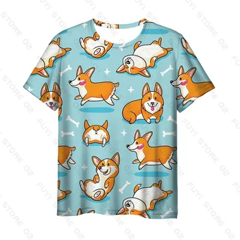 3D marškinėliai Mens Gyvūnų Šunų Modelis Tees Marškinėliai Naujas Mados Corgi auksaspalvis Retriveris Marškinėliai Paauglys Mergaičių/Berniukų Juokinga Viršūnes Tees