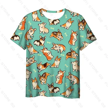 3D marškinėliai Mens Gyvūnų Šunų Modelis Tees Marškinėliai Naujas Mados Corgi auksaspalvis Retriveris Marškinėliai Paauglys Mergaičių/Berniukų Juokinga Viršūnes Tees