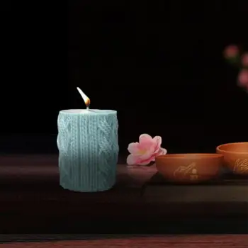 3D Mezgimo Vilnos Cilindrų Silikonu Silikono Žvakių Liejimo Linijų Cilindro Formos 
