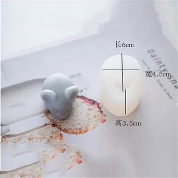 3D Mielas Pelės Forma Silikono Žvakių Pelėsių 