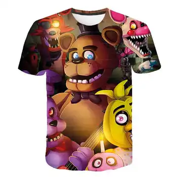 3D Penkias Naktis Fredis T-Shirts Aukštos Kokybės Vaikų marškinėliai Berniukų/Mergaičių Drabužius vaiko Marškinėliai Kpop FNAF Animacinių filmų anime Tees