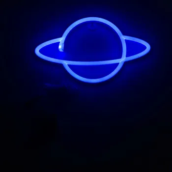 3D Planetos Baras Neoninis Ženklas Šviesos Šalies Sienos Kabo VADOVAVO Kalėdos Parduotuvė WindowArt Sienų Dekoras Neoninės Šviesos Lempa USB ir Baterija