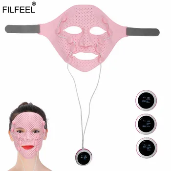 3D Silikono Veido Kaukė Elektros AVS V Veido Massager raukšlių Magnetas Veido Masažas Kėlimo Lieknėjimo Mašina