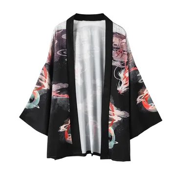 3D Spausdinimo Japonijos Vyrų, Moterų Megztinis Tradicinių Kimonos Japonų Kimono Yukata Azijos Drabužių Plonas Atsitiktinis Palaidų Vasaros Marškinėliai, XXL