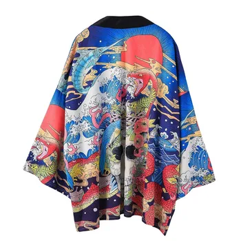 3D Spausdinimo Japonijos Vyrų, Moterų Megztinis Tradicinių Kimonos Japonų Kimono Yukata Azijos Drabužių Plonas Atsitiktinis Palaidų Vasaros Marškinėliai, XXL