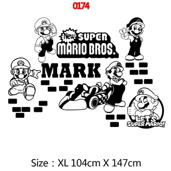 3D Super Mario Žaidėjus Sienos Meno, Lipdukai, Decal Sieniniai Berniukams Kambario, Vaikų Kambario, Miegamojo Dekoro Gameroom Apdaila, Tapetų Sienos Menas