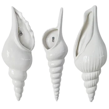 3Pcs Kūrybos 3D Jūros Sraigė Myli Dizainas, Gėlių Vazos, Dekoratyvinės Sea Shell/Myli Gėlių Vaza Namų Baro Sienų Apdailai Ornamentu