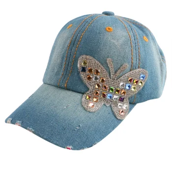 4-11 metų berniukas mergaitė vaikai prabanga grožio vasarą beisbolo kepuraitę kelių spalvų kalnų krištolas drugelis vaikams, vaikų mados snapback skrybėlę