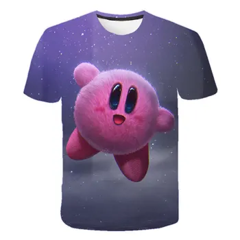 4-14T 3D atspausdintas Berniukų drabužiai Kirby t-shirt girls Vaikas Animacinių filmų trumpomis Rankovėmis T-shirt Hip-hop mergaičių drabužius 2020 m.